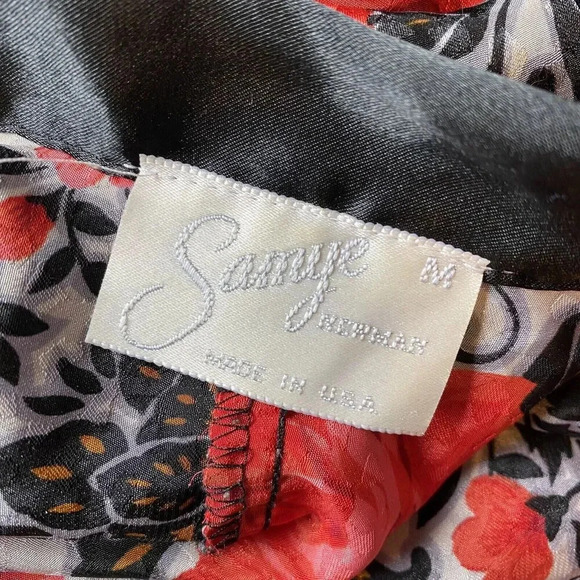 Y2K Samye Newman Lady M Floral Semi-Sheer Chiffon Kimono Robe Cottagecore Roman - Picture 2 of 9